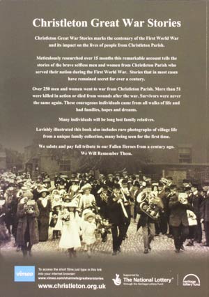 Christleton Great War Stories Back Cover