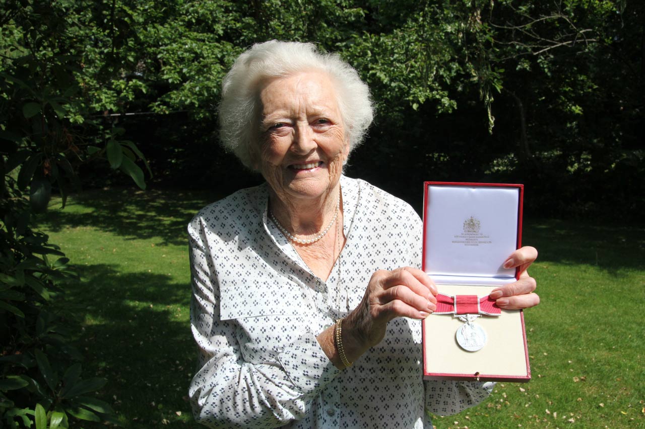 Margaret with her BEM Medal  Margaret with her BEM Medal