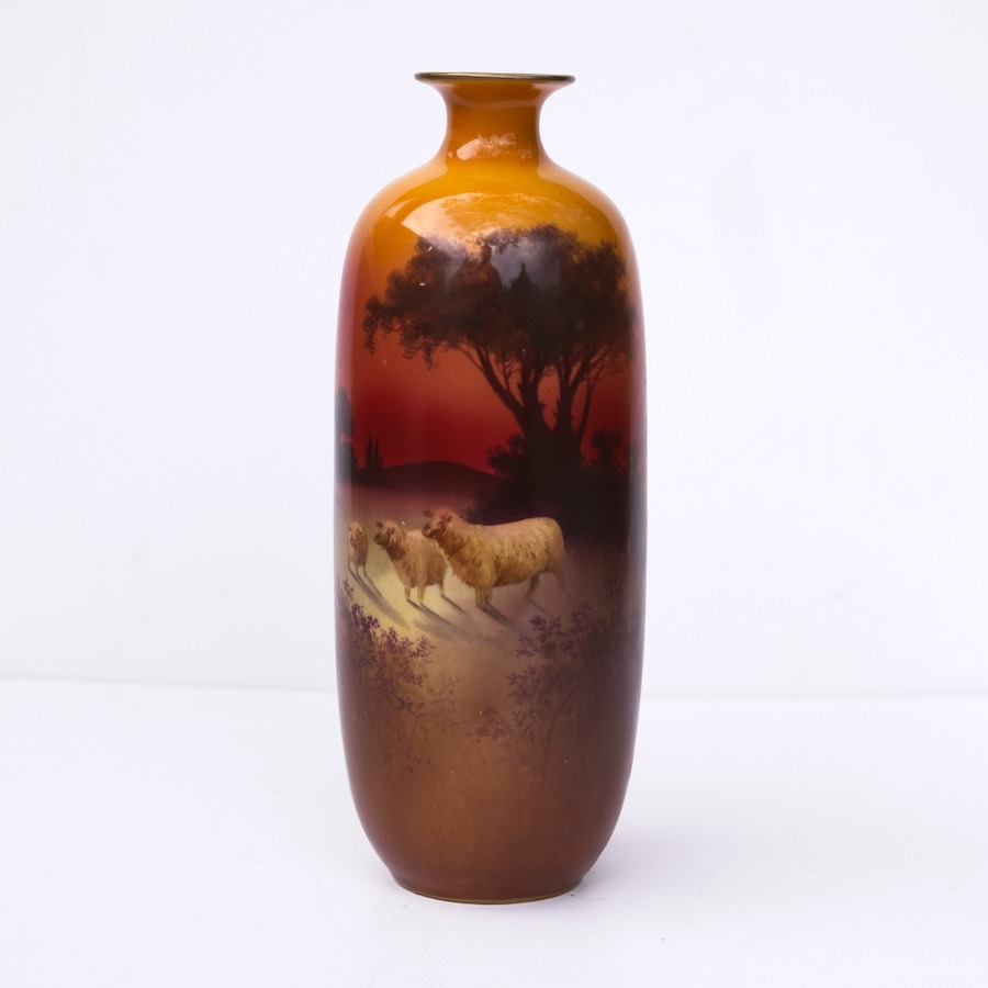 Green ceramic spittoon