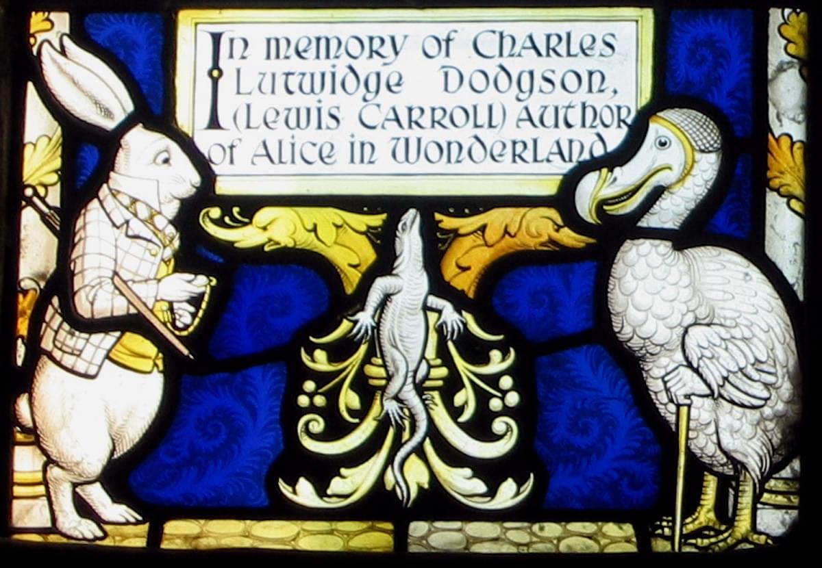 Daresbury Church Window showing the White Rabbit  Daresbury Church Window showing the White Rabbit