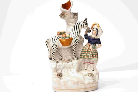 Staffordshire flatback featuring a Zebra