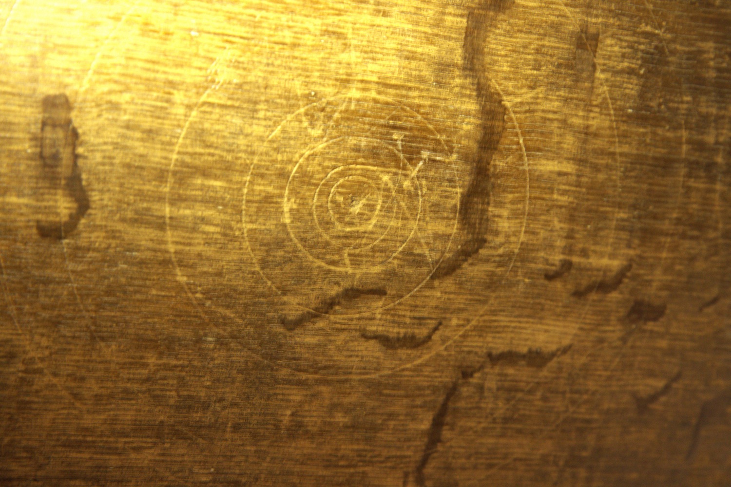 Concentric circle witch marks, Little Moreton Hall, Cheshire