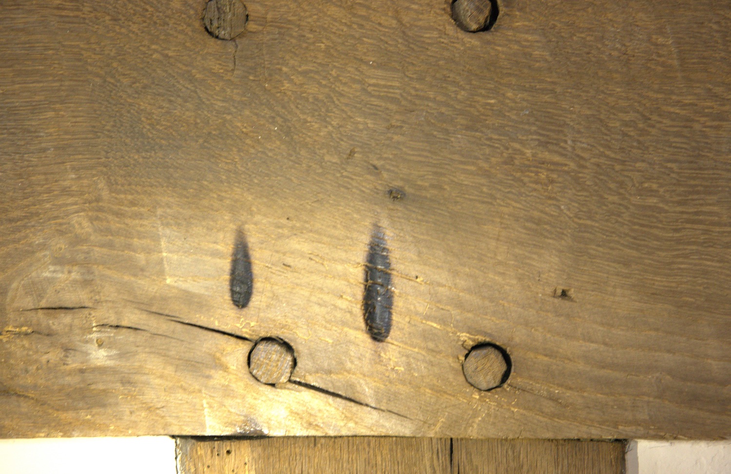 Witch mark inscribed into a Tudor beam,    Little Moreton Hall, Cheshire