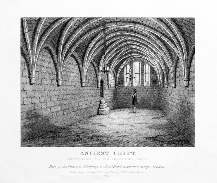 Ancient Crypt c.1230. J. Romney c.1855 Possibly 12 Bridge Street where I spent many hours at Booklands  Ancient Crypt c.1230. J. Romney c.1855 Possibly 12 Bridge Street where I spent many hours at Booklands