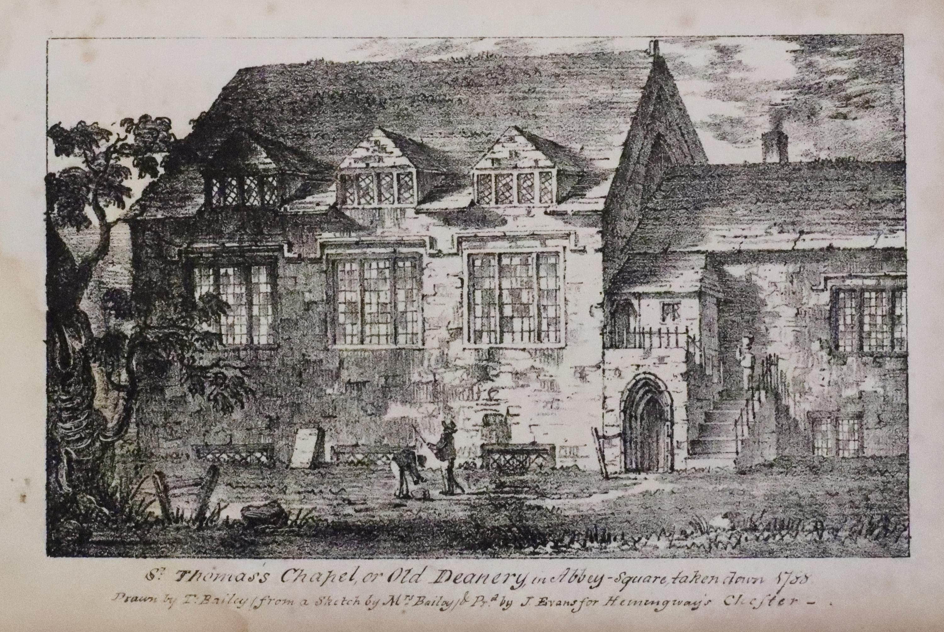  St. Thomas' Chapel or Old Deanery in bbey Square taken down in 1780. Lithograph by T. Bailey c.1830 