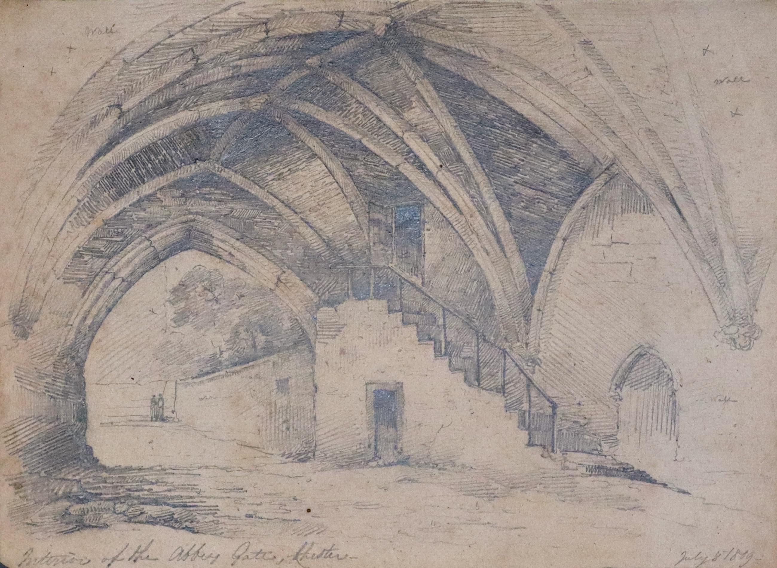  Interior of the Abbey Gate. Pencil drawing by an unknown artist dated July 8th, 1809 