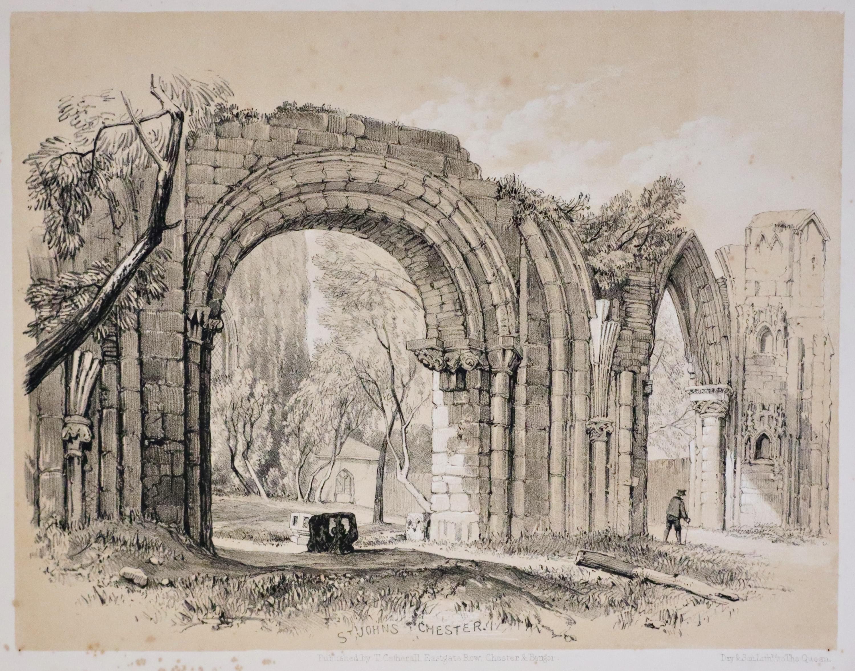 Ruins of St. John's Church, Chester published by T. Catherall c.1845