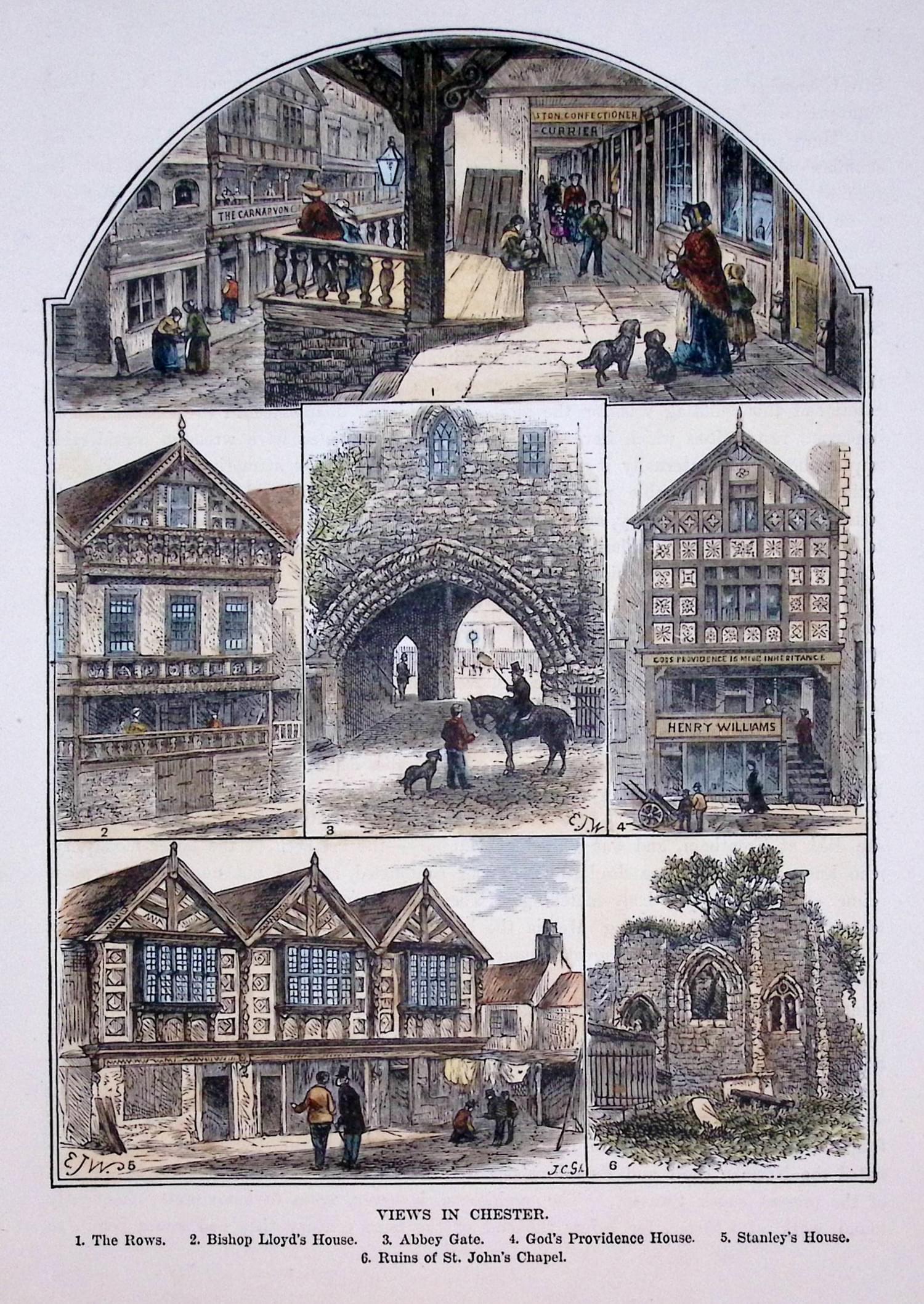 Late Victorian sheet showing views in Chester