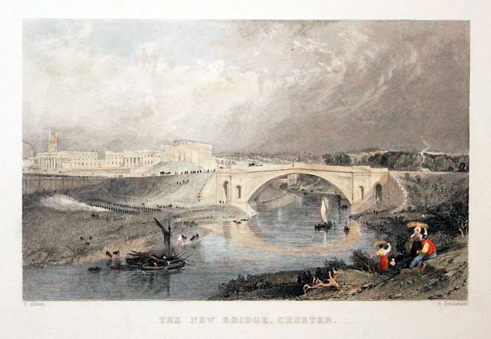 The New Bridge, Chester by Thomas Allom c.1832  The New Bridge, Chester by Thomas Allom c.1832