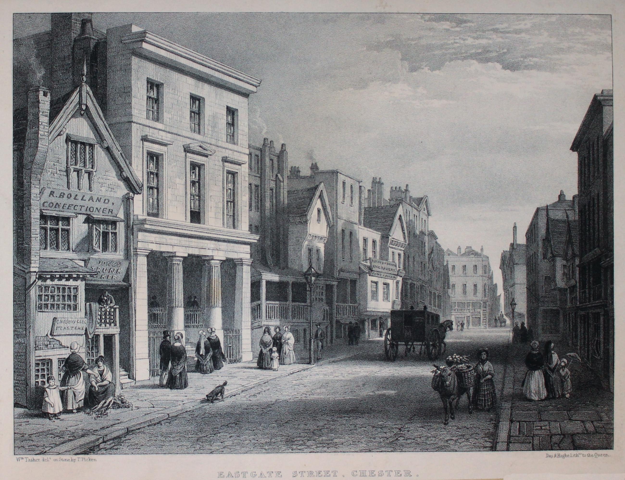  Eastgate Street, Chester. William Taske / T. Picken lithograph c.1845 