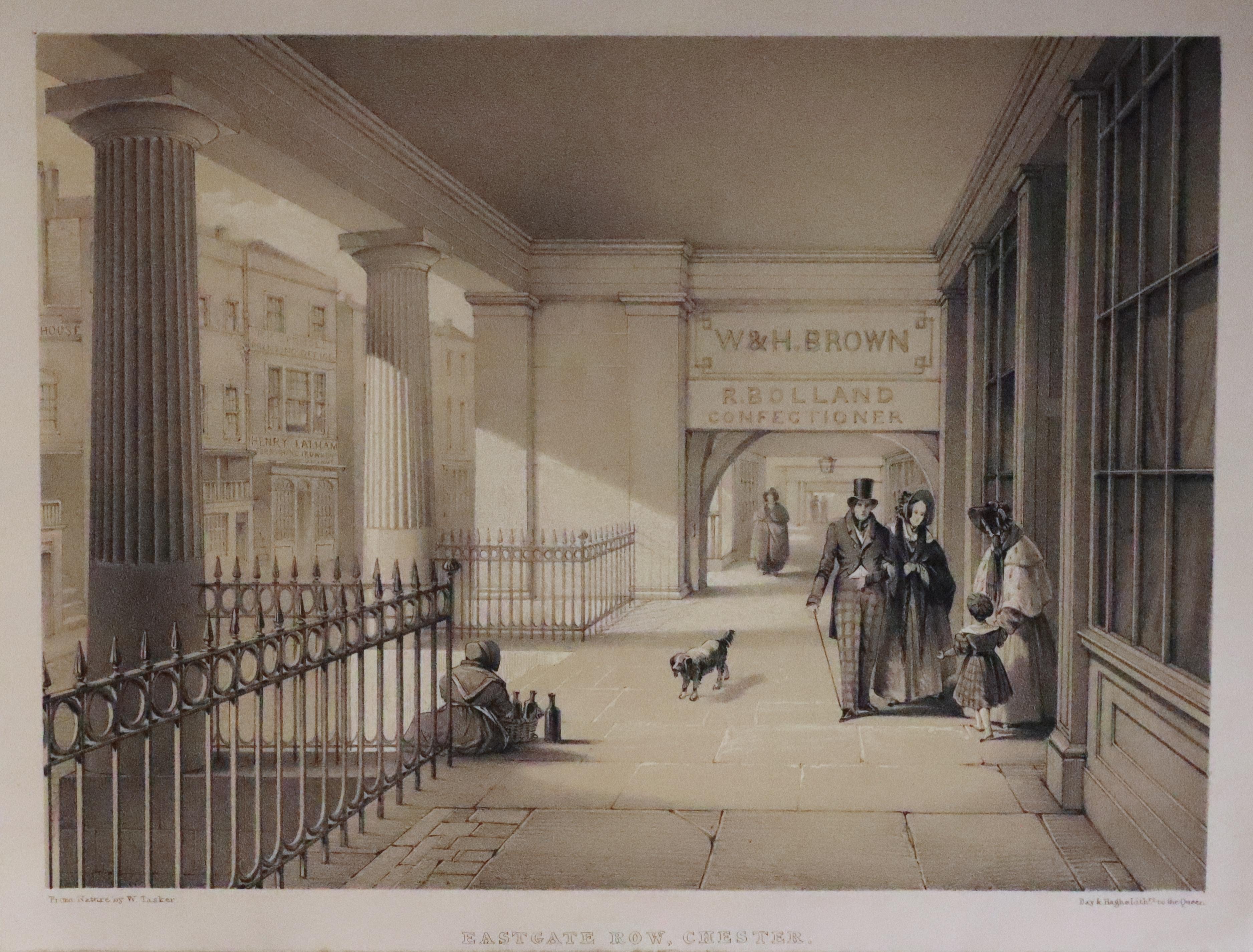  Eastgate Row Chester. Tinted lithograph by William Tasker c.1840 