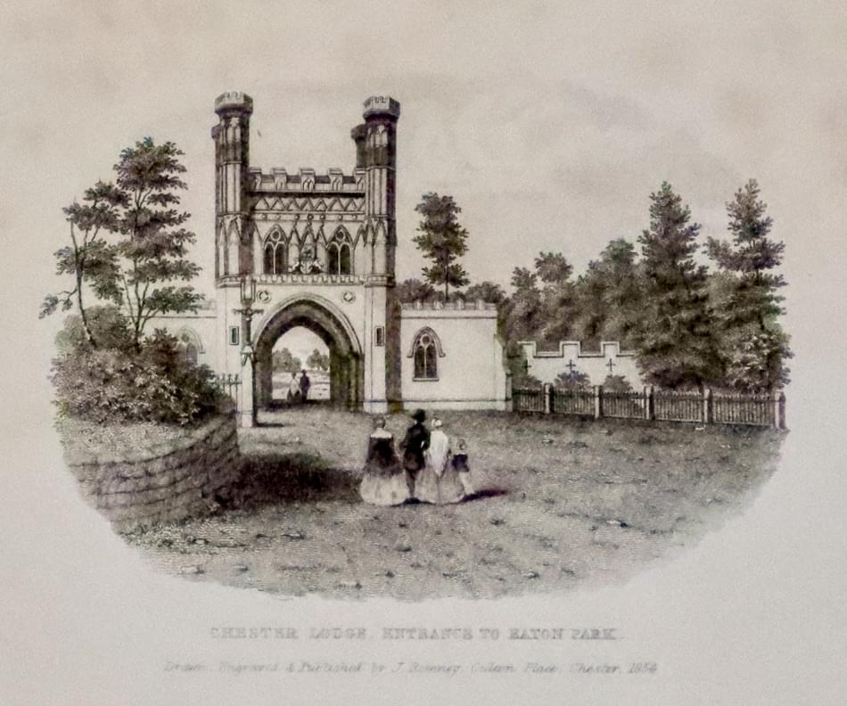 Chester Lodge and Entrance to Eaton Park Chester 1854  Chester Lodge and Entrance to Eaton Park Chester 1854