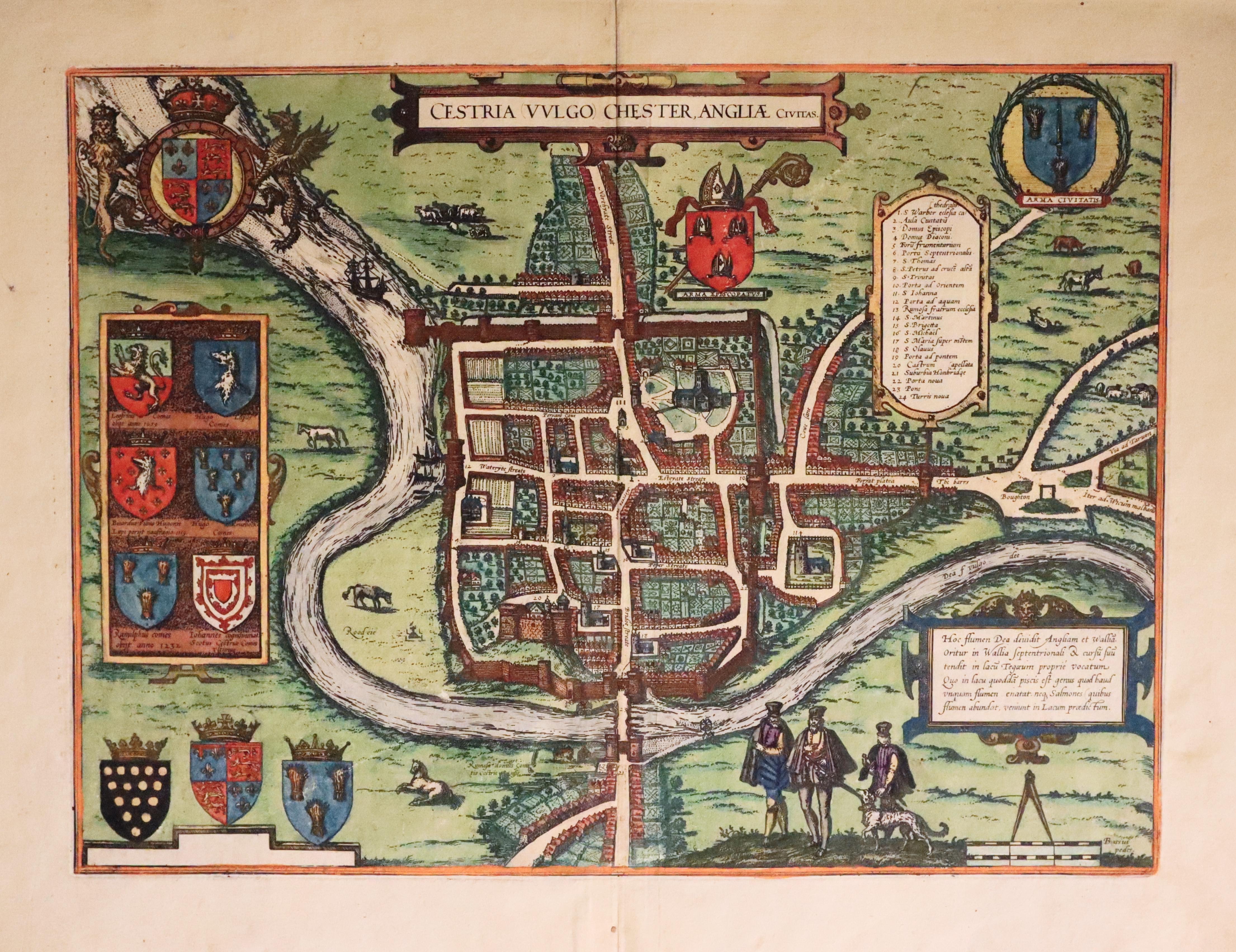 Chester Plan by Geor Braun & Franz Hogenberg c.1685