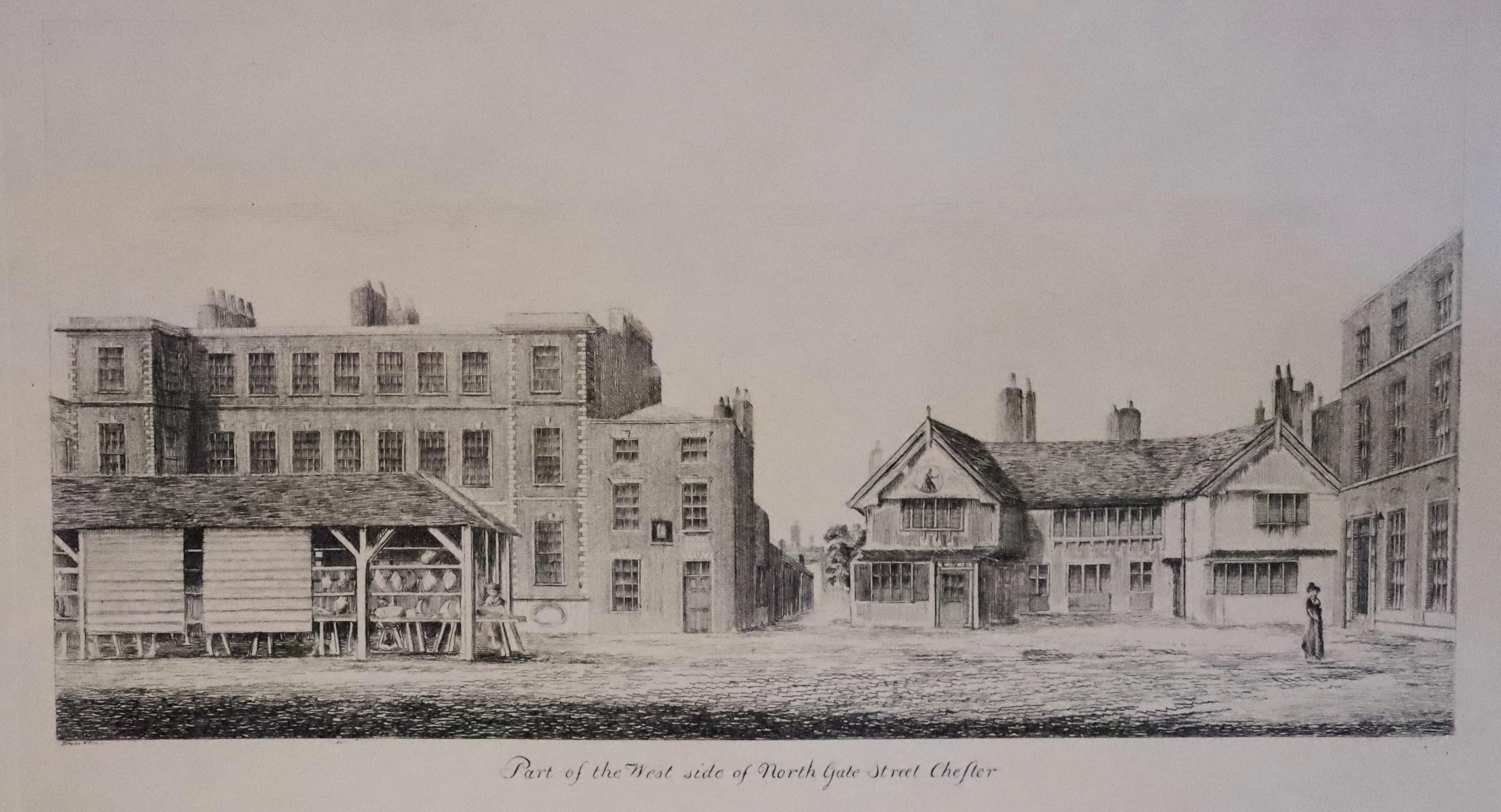 West side of Northgate Street, Chester in 1816  West side of Northgate Street, Chester in 1816