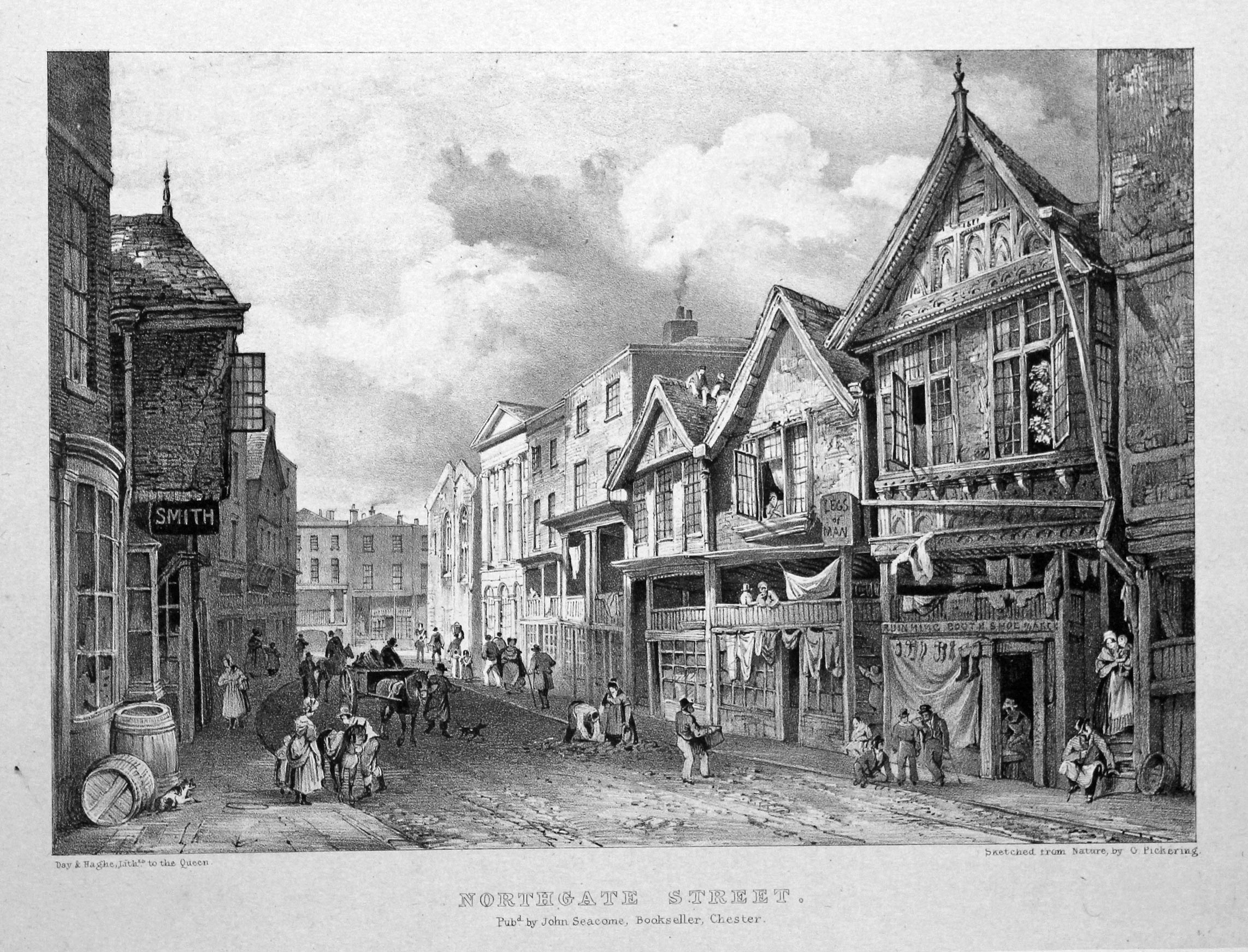 Northgate Street drawn by W. Tasker. Lithograph c.1845  Northgate Street drawn by W. Tasker. Lithograph c.1845