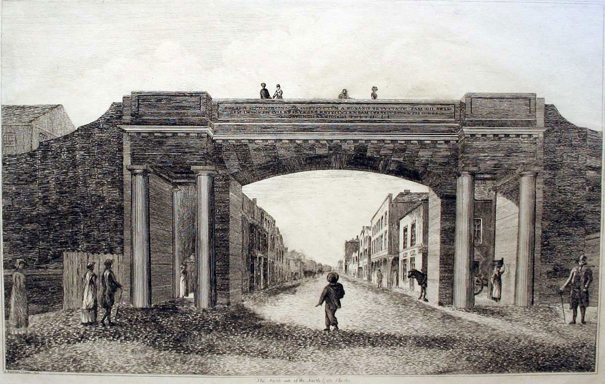 The North Gate, Chester by Batenham, early 19th century  The North Gate, Chester by Batenham, early 19th century