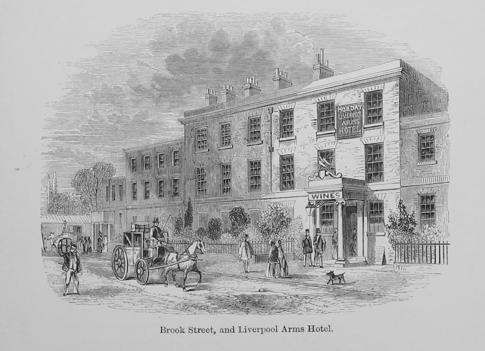 Brook Street, and Liverpool Arms Hotel