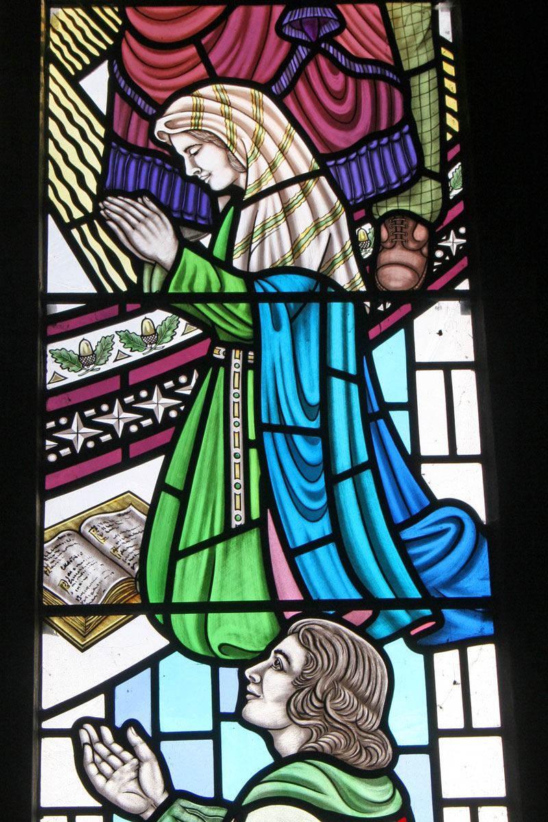 Celia Fiennes Lady on White Horse Window St. James' Christleton  Celia Fiennes Lady on White Horse Window St. James' Christleton