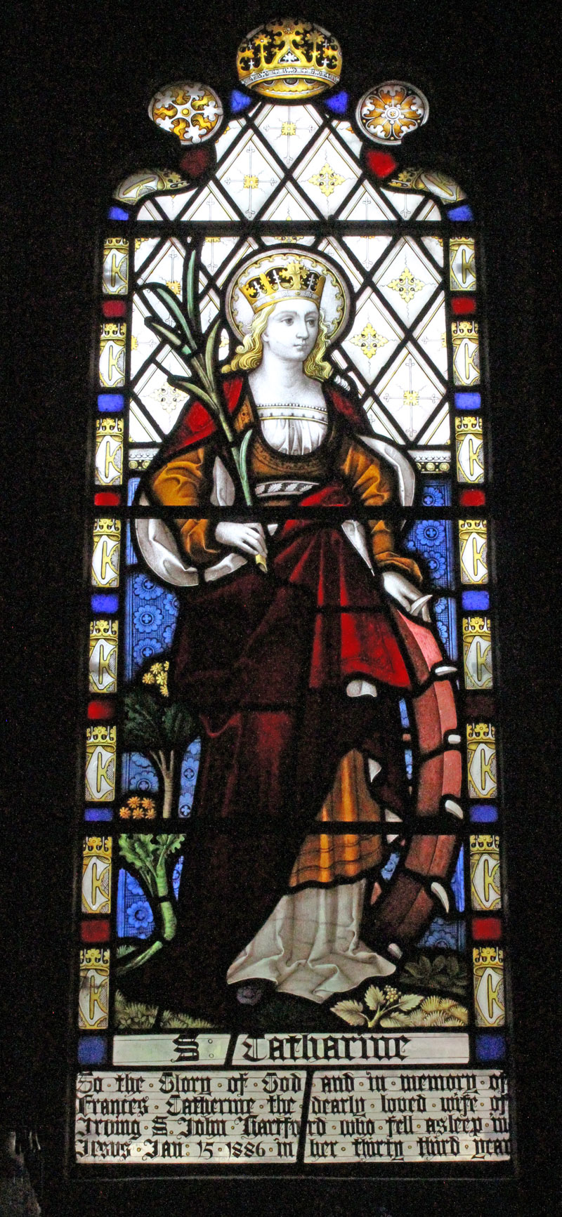 St. Catherine Window at St. James' Christleton  St. Catherine Window at St. James' Christleton