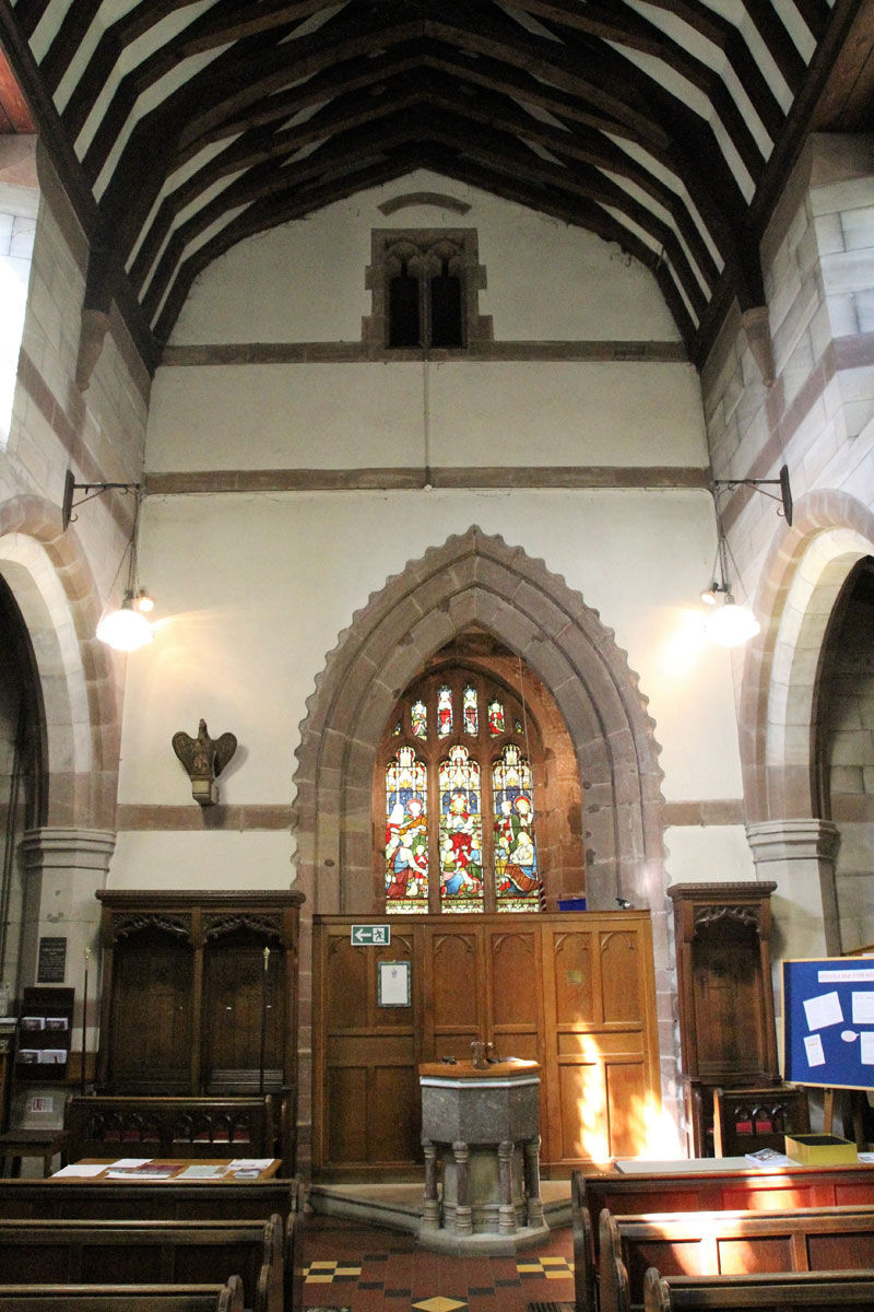 Nave in 1907 at St. James' Christleton  Nave in 1907 at St. James' Christleton