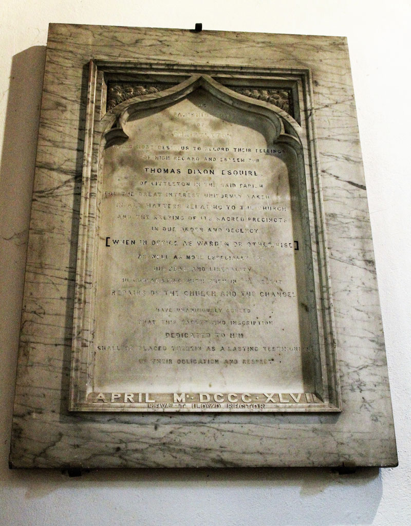 Commemorative Plaque Dixon Family  Commemorative Plaque Dixon Family