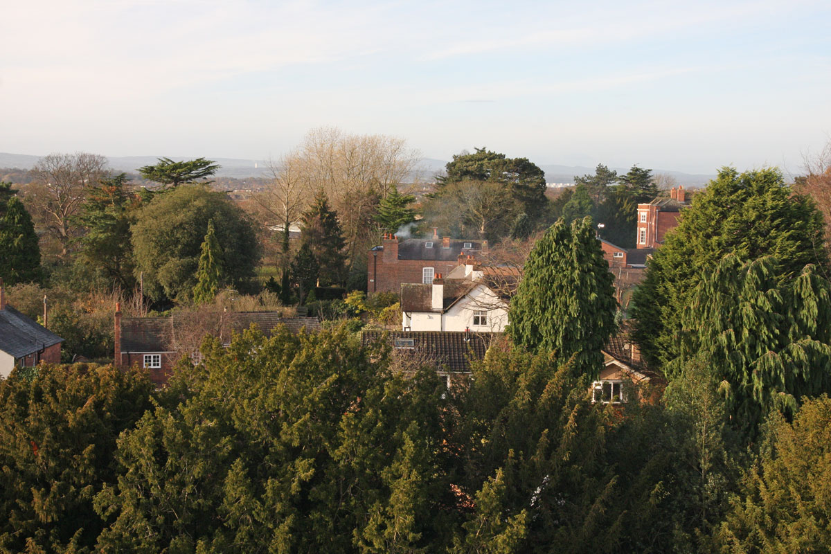 Looking towards the Law College from  St.James' Christleton  Looking towards the Law College from  St.James' Christleton