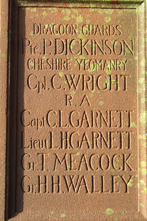 Cheshire Regiment War Memorial Christleton