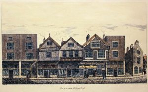  Part of the East Side of Northgate Street. George Batenham. Fist published c.1816. 1880 edition. Shows corner with Eastgate Street 