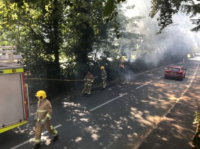 Hedge fire in Pepper Street - Summer drought