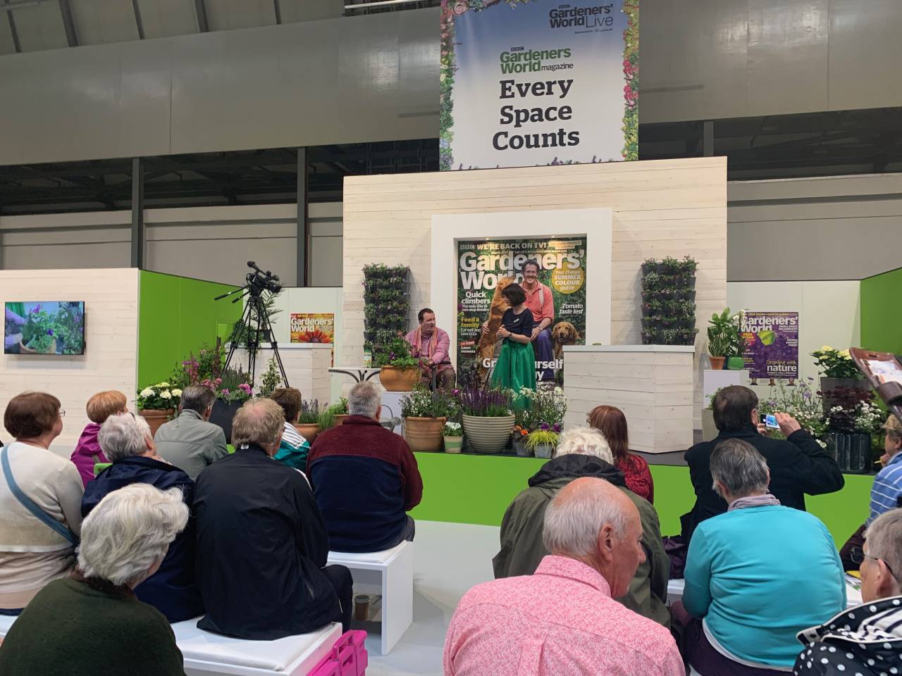 Mark Lane on stage with the magazine editor Lucy Hall  Mark Lane on stage with the magazine editor Lucy Hall