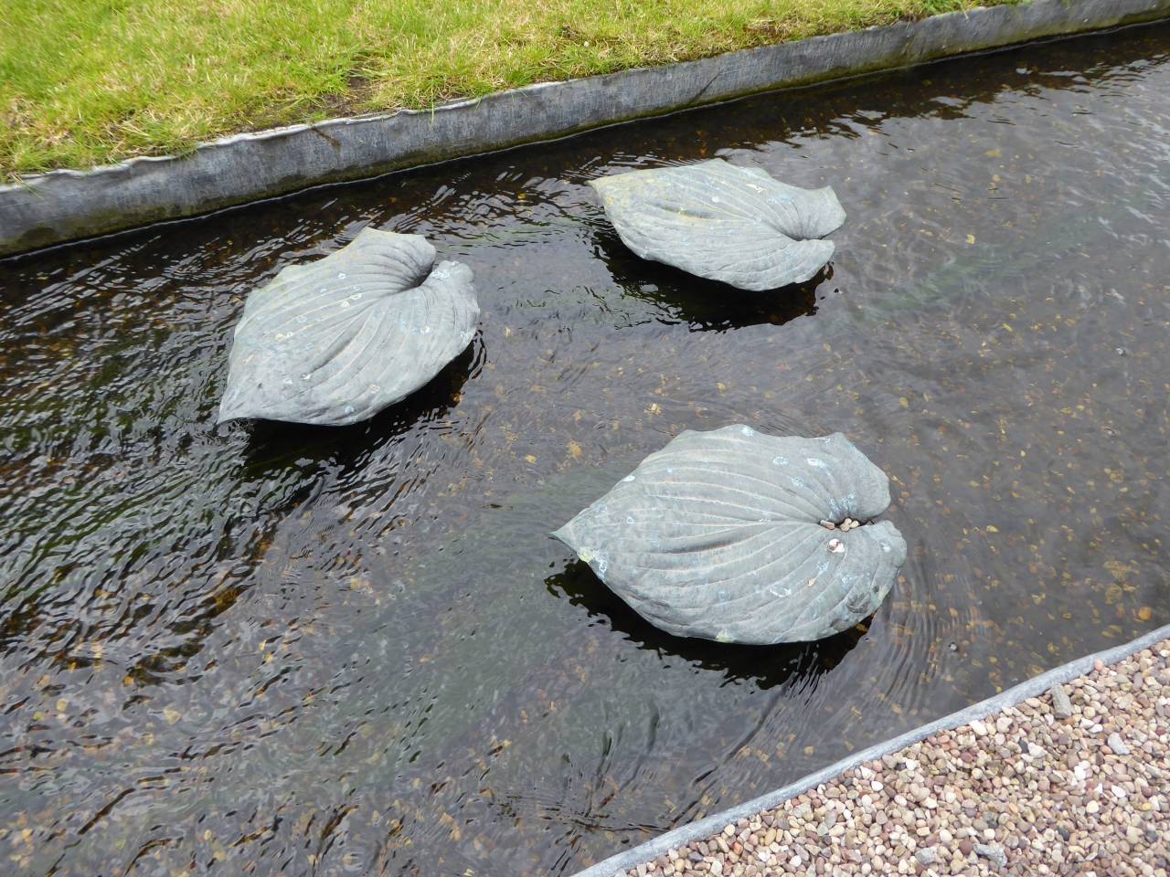 Hosta leaves modelled in lead  Hosta leaves modelled in lead