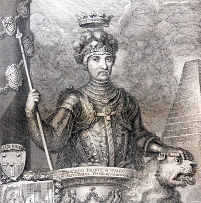  Copper engraving ot the Black Prince published circa 1765 