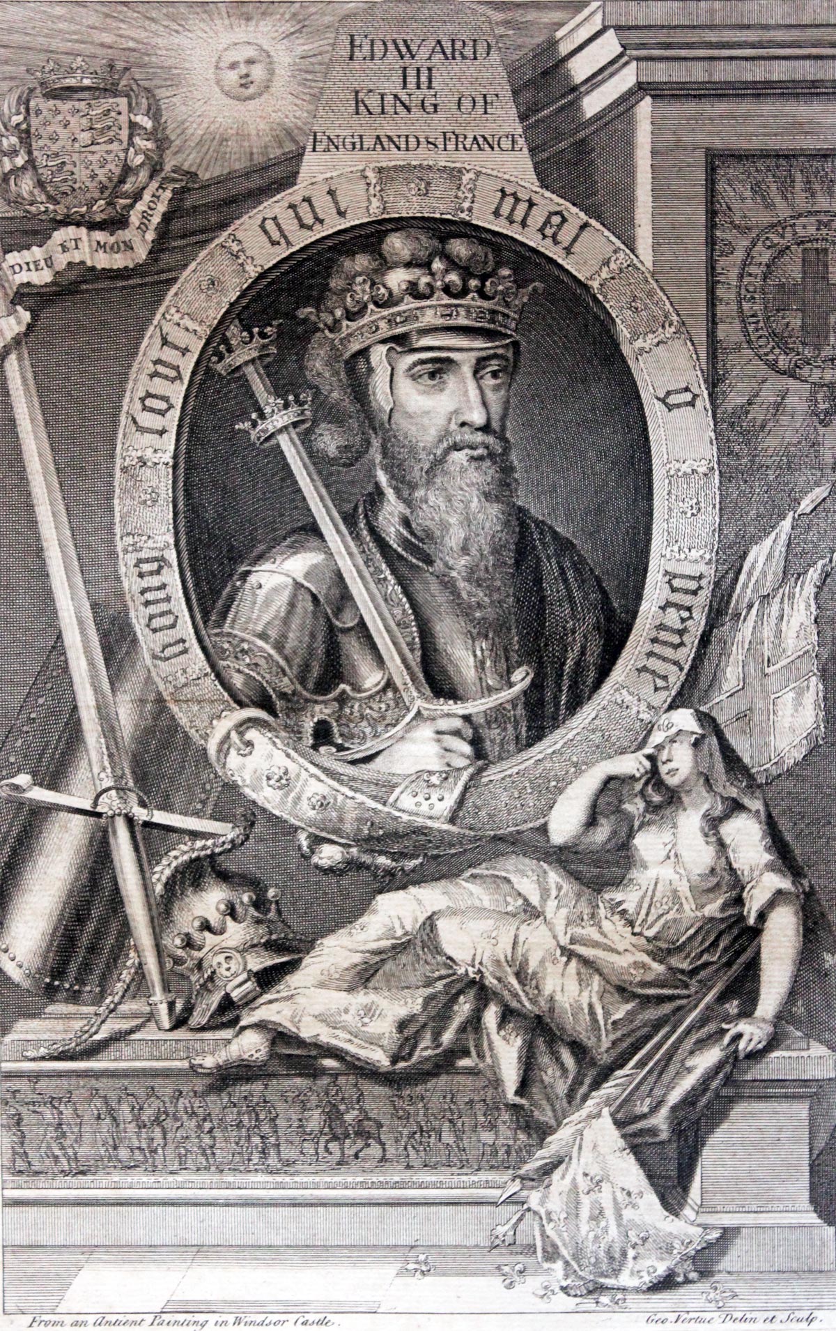 18th century copper engravings of Edward III the father of the Black Prince