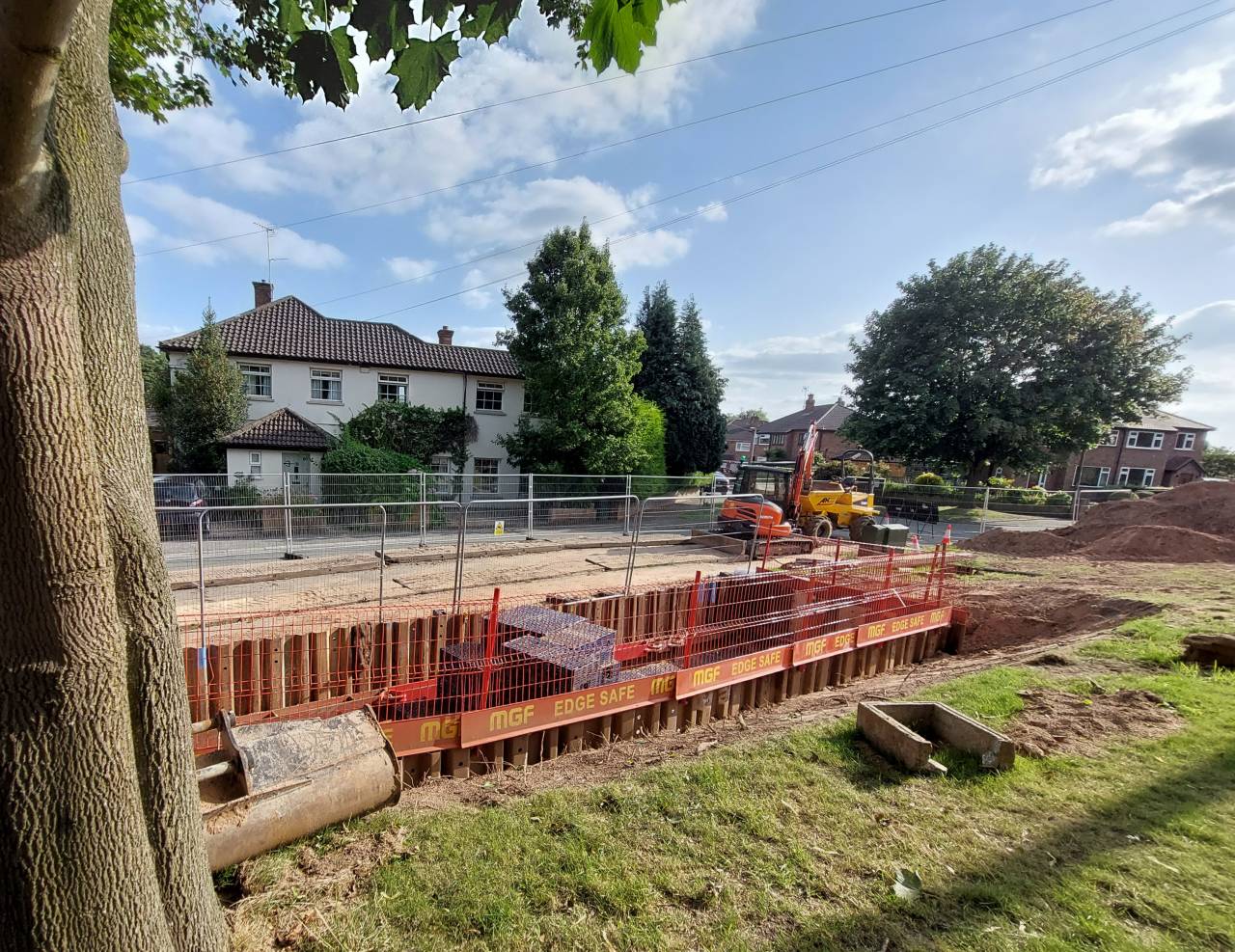 Excavation in Quarry Lane, Christleton in August 2021