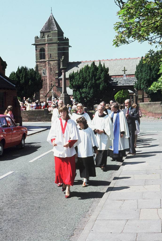 Christeton Choir leading the Flower Service in the 1980's