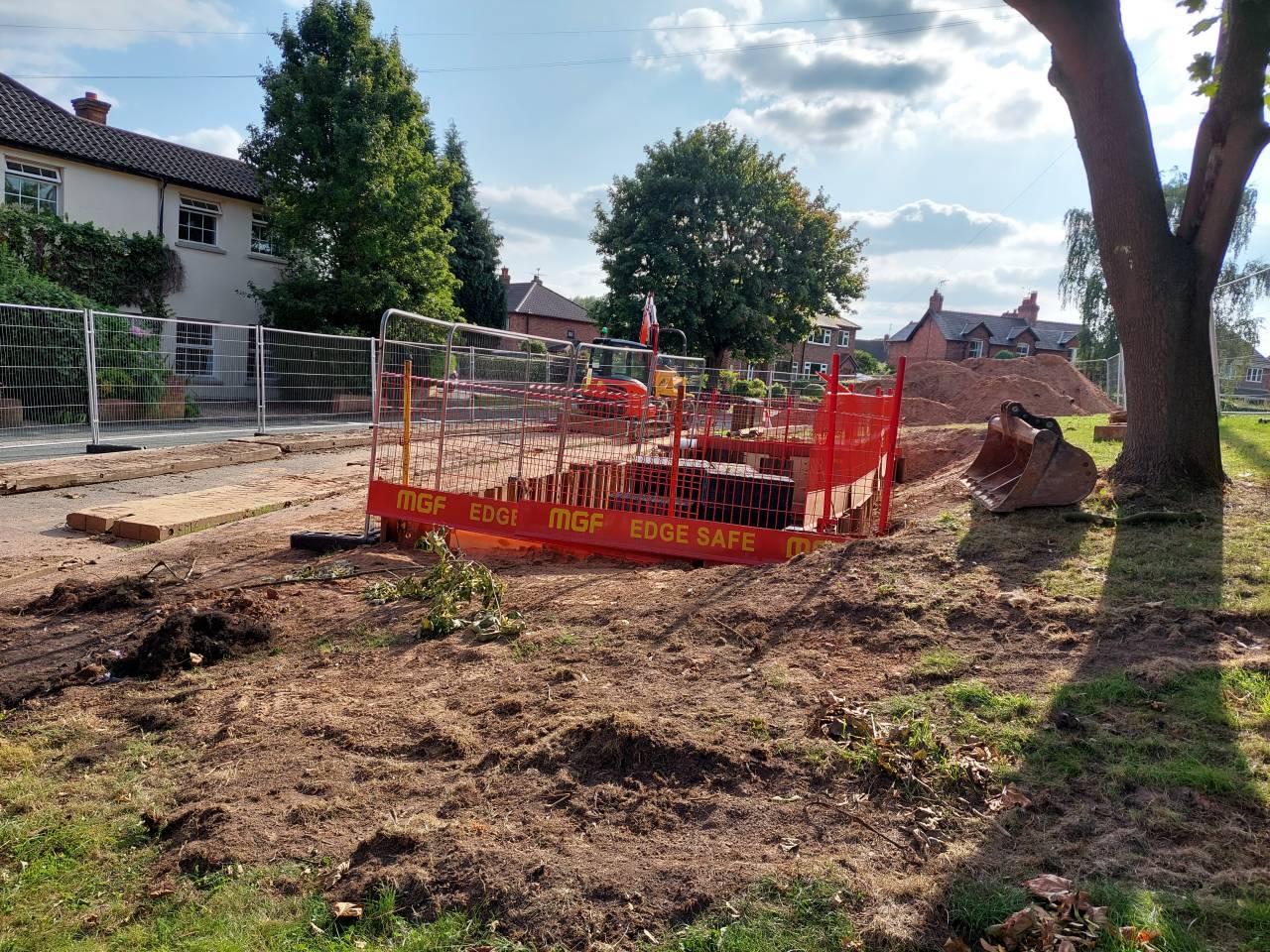 Excavation in Quarry Lane, Christleton in August 2021