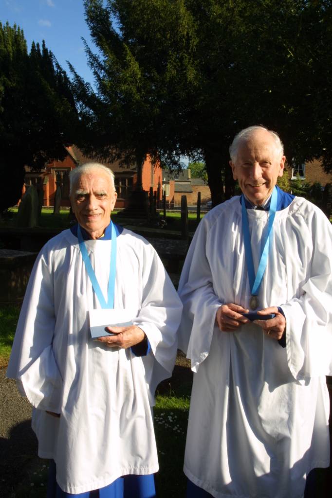 Len Thomas and Alf Croston, members of St. James' Choir, Christleton