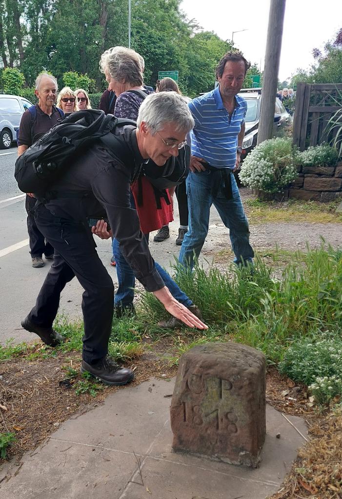 The Rector at the Boughton Boundary Stone