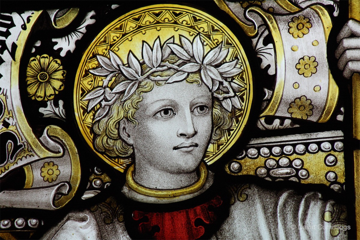 St George detail from window  St George detail from window