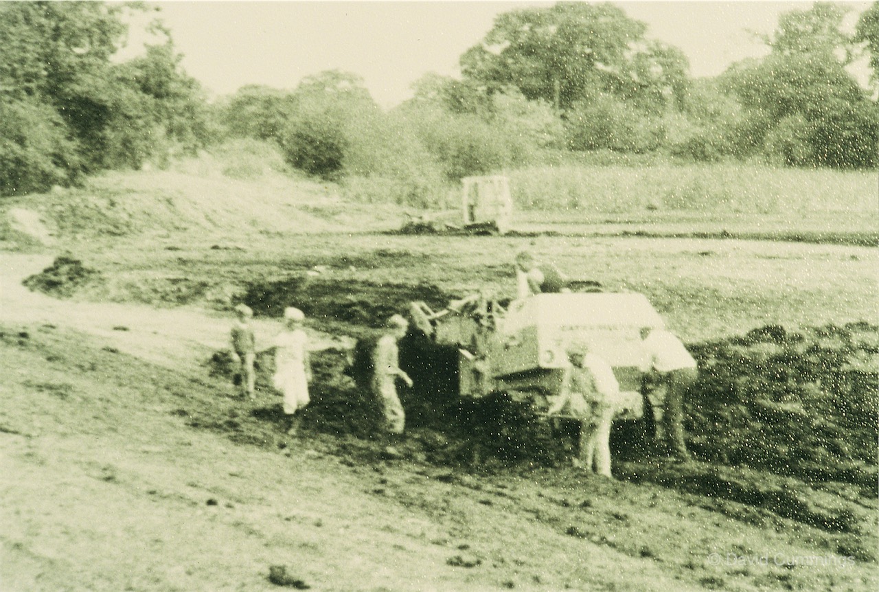 Tractor stuck in the silt at Christleton Pit 1976
