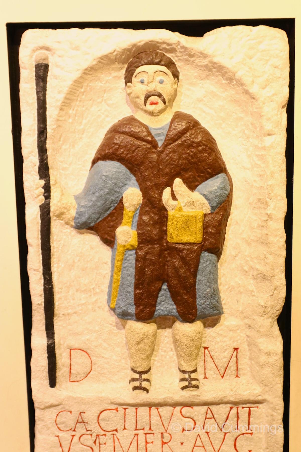 Coloured tombstone at the Grosvenor Museum in Chester