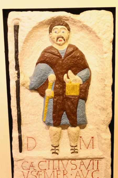 Coloured tombstone at the Grosvenor Museum in Chester