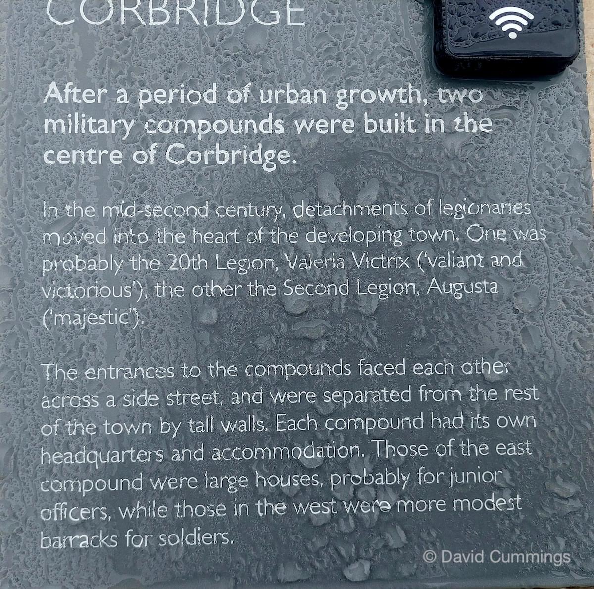 Evidence od the XX Legion at Corbridge