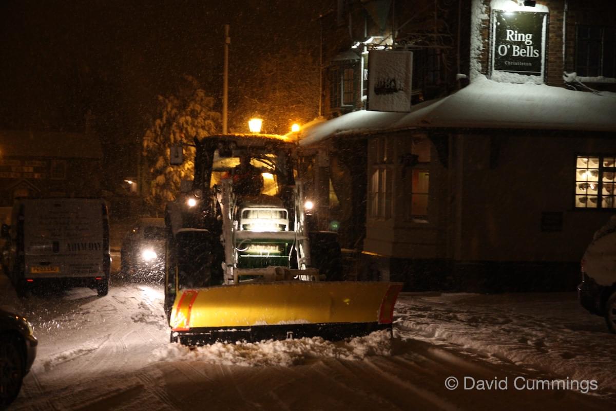 Snow plough in Christleton  Snow plough in Christleton