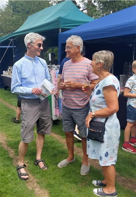 Rector Stefan Collier with Chris and Joce Platel