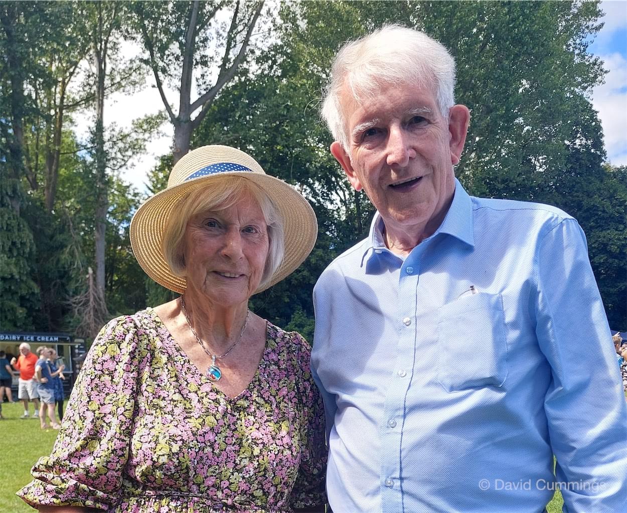 Fete opened by David Cummings - with Beryl Cummings  Fete opened by David Cummings - with Beryl Cummings