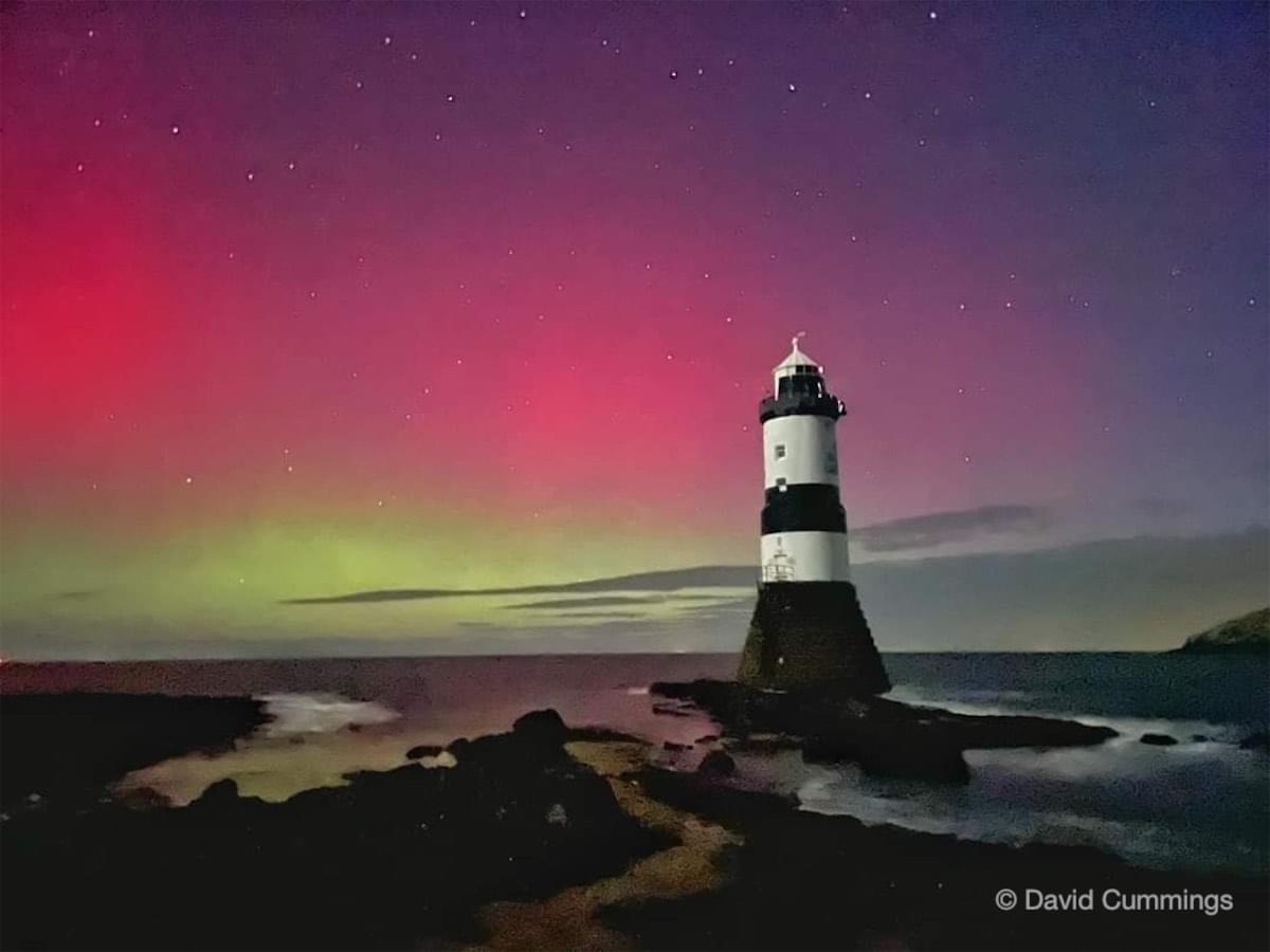  Aurora at Penmon Lighthouse Anglesey. Internet 2023 