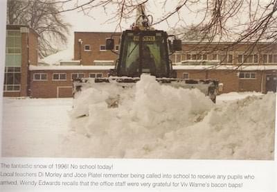  Snowplough clearing snow at Christleton High School 