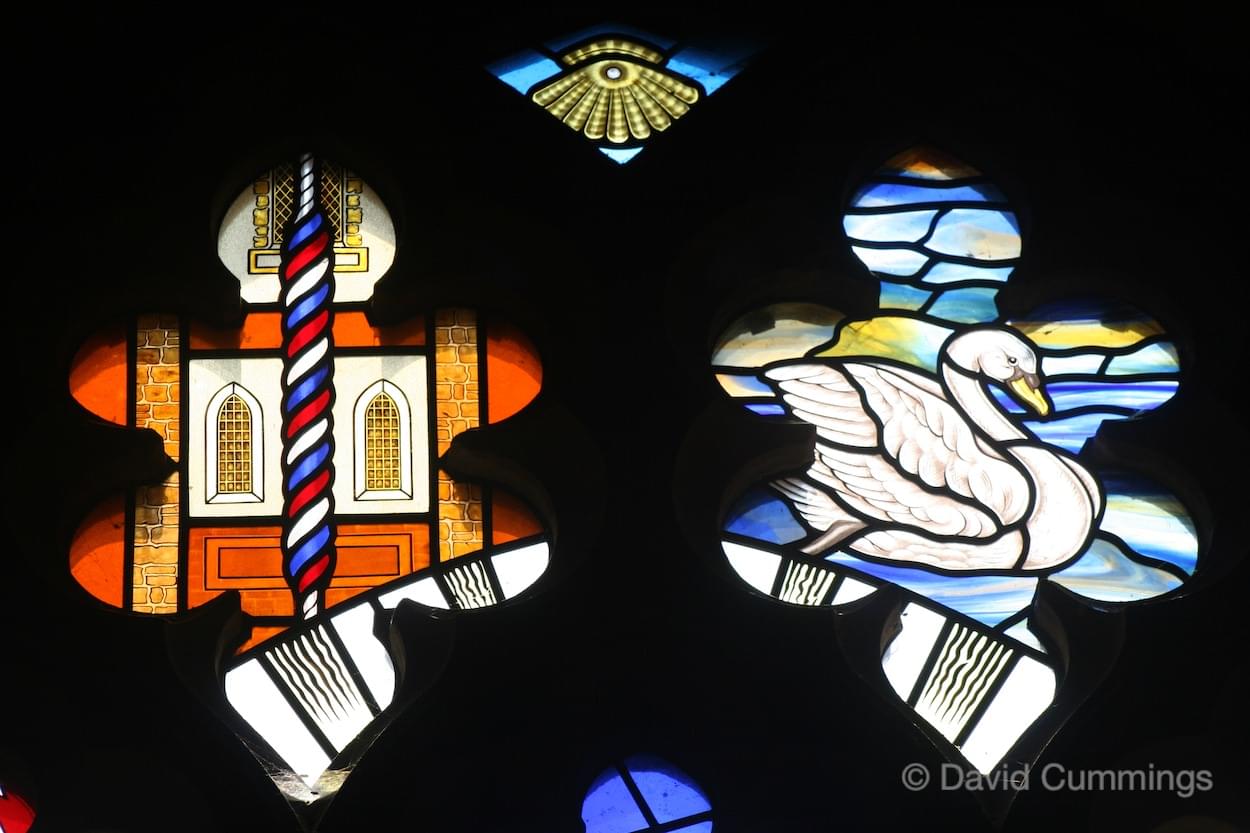 Bell Rope, Swan & St. James' Shell from the Millennium Window