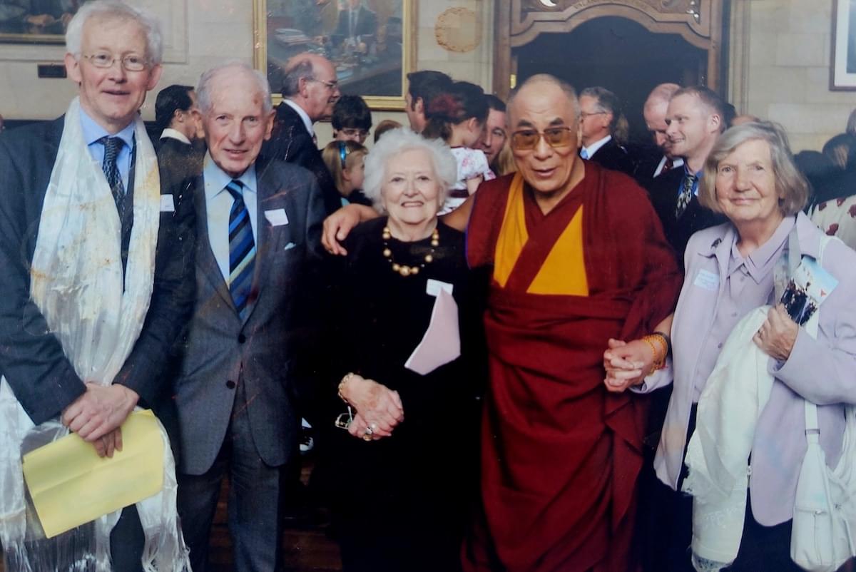 Gertrude Wright and the Croston Family with the Dalai Lama  Gertrude Wright and the Croston Family with the Dalai Lama